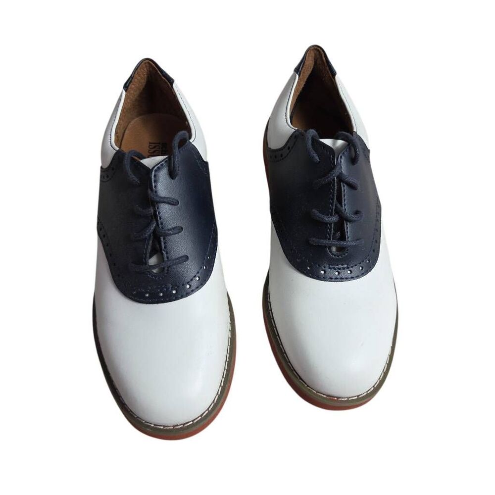 School Issue Saddle Shoes Navy and White 3 - Picture 5 of 8